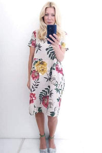 HELGA MAY_JUNGLE DRESS FERN ROSE BEIGE _ _ Ebony Boutique NZ