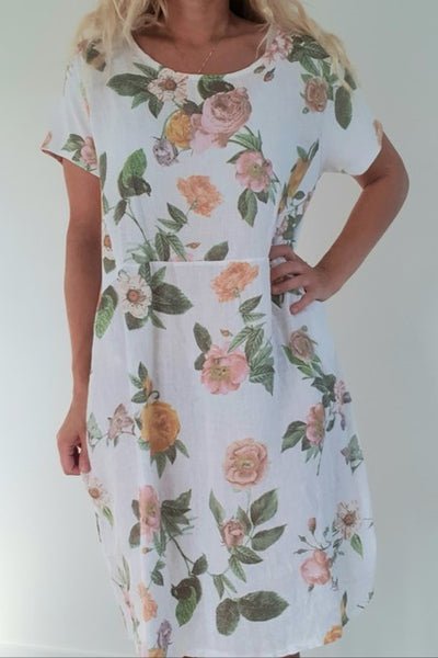 HELGA MAY_JUNGLE DRESS GENTLE ROSE WHITE _ _ Ebony Boutique NZ
