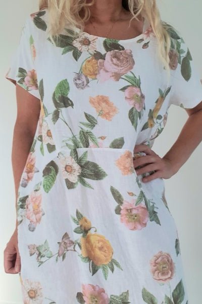 HELGA MAY_JUNGLE DRESS GENTLE ROSE WHITE _ _ Ebony Boutique NZ