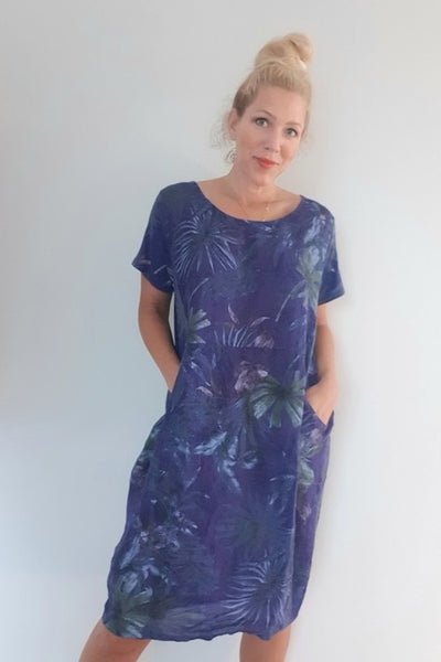 HELGA MAY_JUNGLE DRESS PALM PURPLE _ _ Ebony Boutique NZ