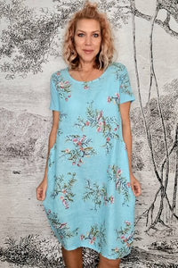 HELGA MAY_JUNGLE DRESS PARIS AQUA BLUE _ _ Ebony Boutique NZ