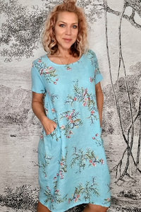 HELGA MAY_JUNGLE DRESS PARIS AQUA BLUE _ _ Ebony Boutique NZ