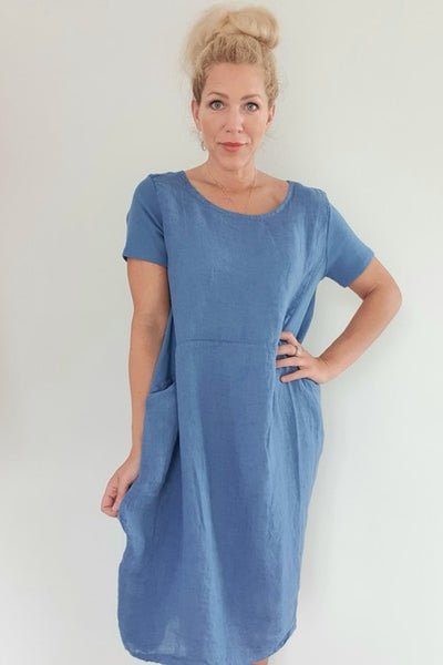 HELGA MAY_JUNGLE DRESS PLAIN PETROL _ _ Ebony Boutique NZ