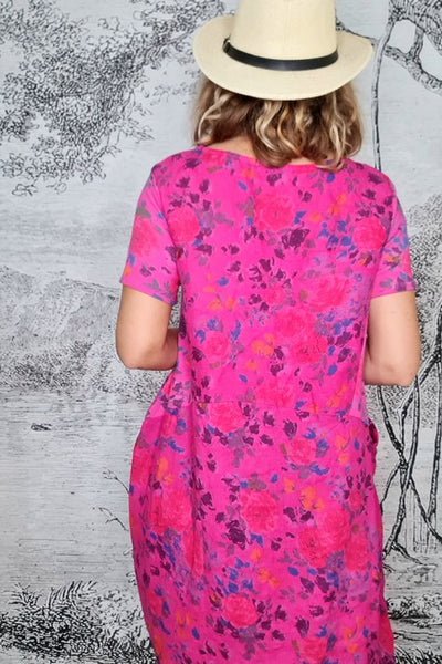 HELGA MAY_JUNGLE DRESS ROSE KISSED HOT PINK _ _ Ebony Boutique NZ