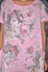 HELGA MAY_JUNGLE DRESS SCARLETT ROSE BUBBLEGUM PINK _ _ Ebony Boutique NZ