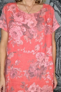 HELGA MAY_JUNGLE DRESS SCARLETT ROSE HOT CORAL _ _ Ebony Boutique NZ