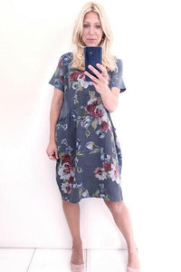 HELGA MAY_JUNGLE DRESS TULIP LINE CHARCOAL _ _ Ebony Boutique NZ