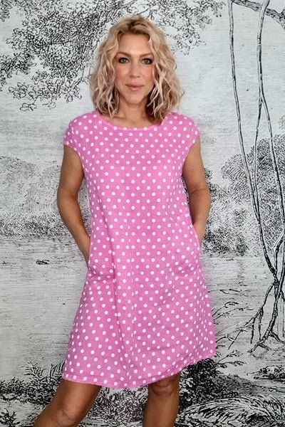 HELGA MAY_KENNEDY DRESS POLKA DOT BUBBLEGUM _ _ Ebony Boutique NZ