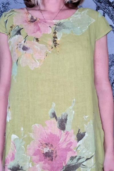 HELGA MAY_KENNEDY DRESS WATERCOLOUR ROSE ANTIQUE LIME _ _ Ebony Boutique NZ