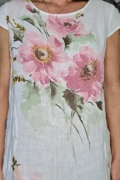 HELGA MAY_KENNEDY DRESS WATERCOLOUR ROSE WHITE _ _ Ebony Boutique NZ
