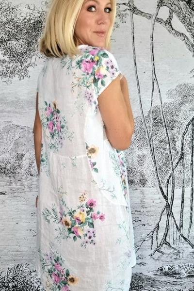 HELGA MAY_KENNEDY DRESS WILDFLOWER WHITE _ _ Ebony Boutique NZ