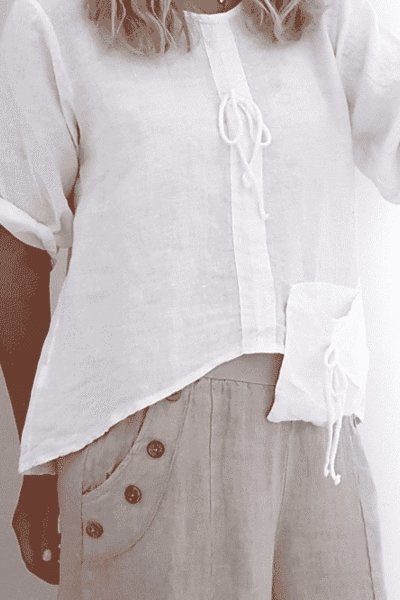 HELGA MAY_LINEN ROPE TOP WHITE _ _ Ebony Boutique NZ