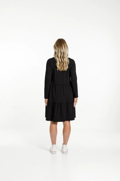 HOME-LEE_LONG SLEEVE KYLIE DRESS - BLACK _ _ Ebony Boutique NZ