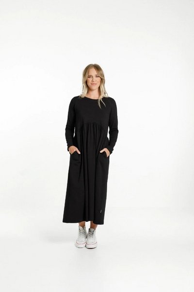 HOME-LEE_LONG SLEEVE MARGOT DRESS - BLACK _ _ Ebony Boutique NZ