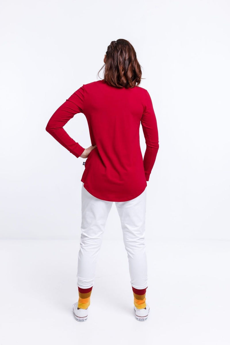 HOME-LEE_LONG SLEEVE TEE CHILLI PEPPER WITH TONAL ROSE _ _ Ebony Boutique NZ
