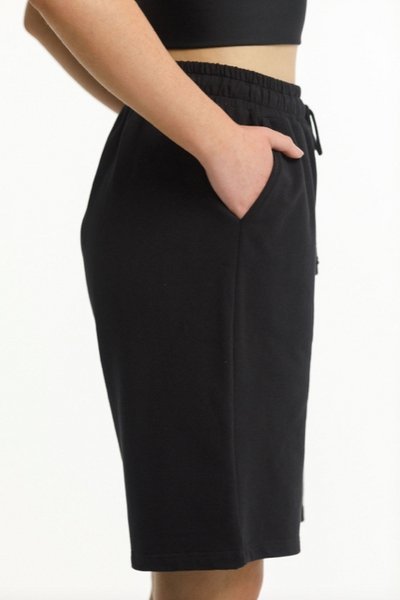 ROSE ROAD_LONG SWEAT SHORTS WITH EMBROIDERY _ _ Ebony Boutique NZ