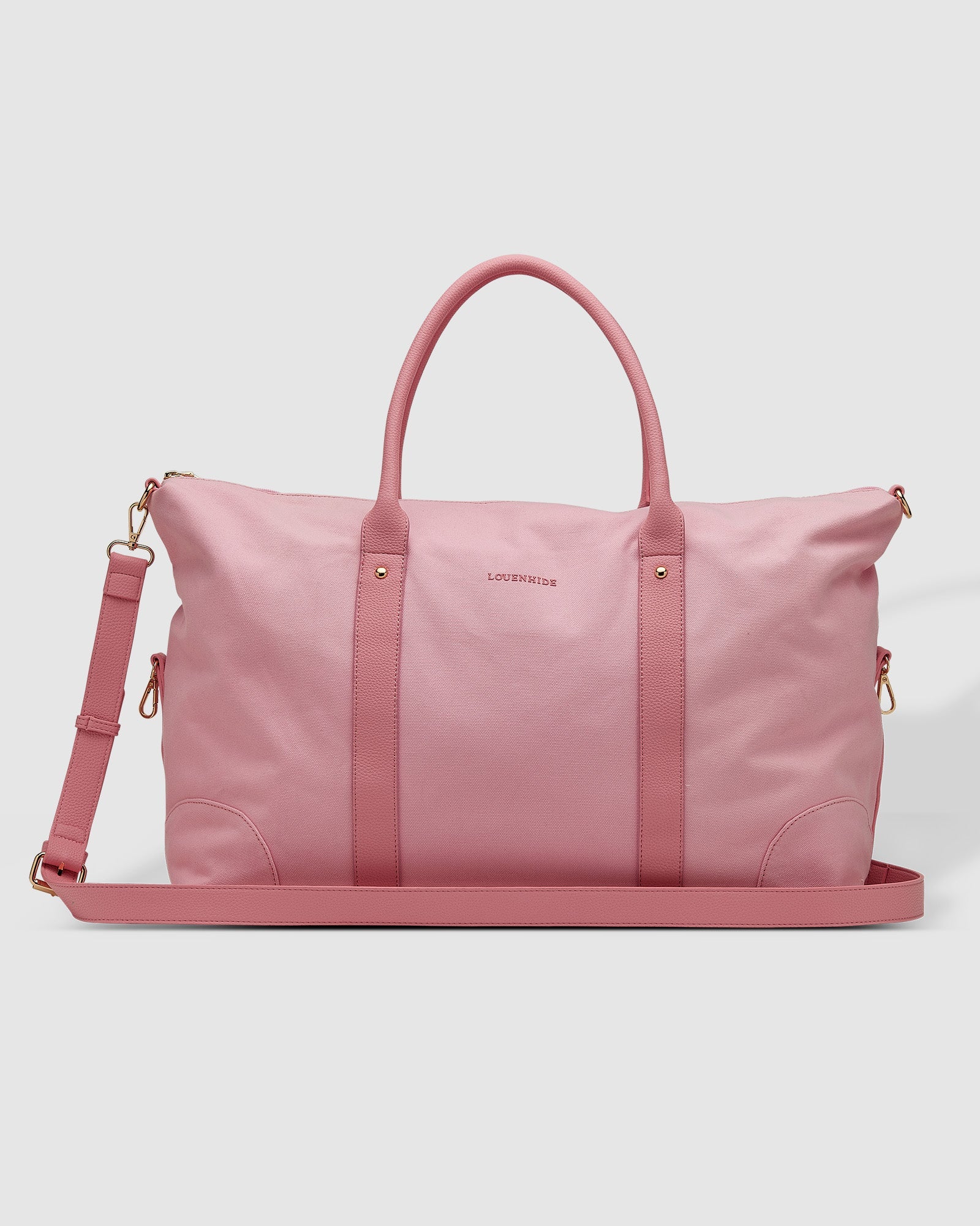 Pink weekender duffle sale