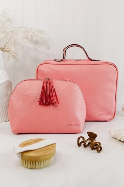 The Audrey Fine Leather Makeup Bag