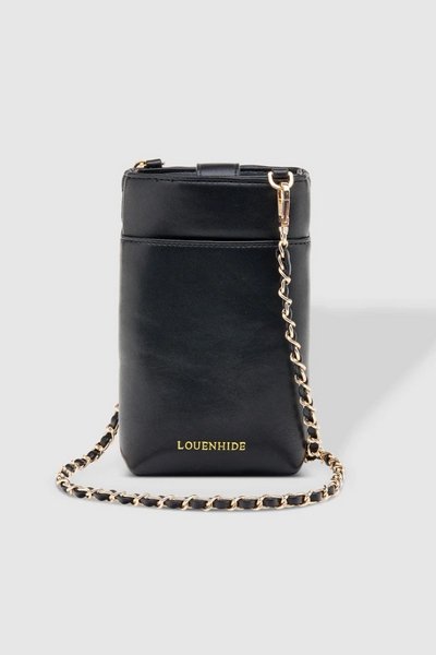 LOUENHIDE_VERA PHONE CROSSBODY BAG QUILTED BLACK _ VERA PHONE CROSSBODY BAG QUILTED BLACK _ Ebony Boutique NZ
