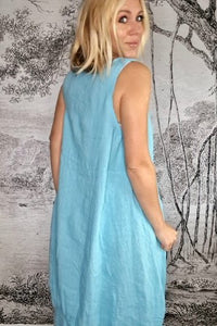 HELGA MAY_MAXI TANK DRESS AQUA BLUE _ _ Ebony Boutique NZ