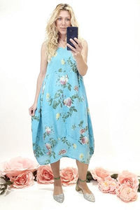 HELGA MAY_MAXI TANK DRESS PINSTRIPE ROMANTIC SKY BLUE _ _ Ebony Boutique NZ