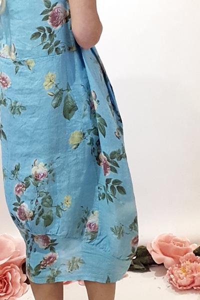 HELGA MAY_MAXI TANK DRESS PINSTRIPE ROMANTIC SKY BLUE _ _ Ebony Boutique NZ