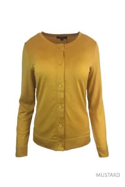 Mustard crew outlet neck cardigan