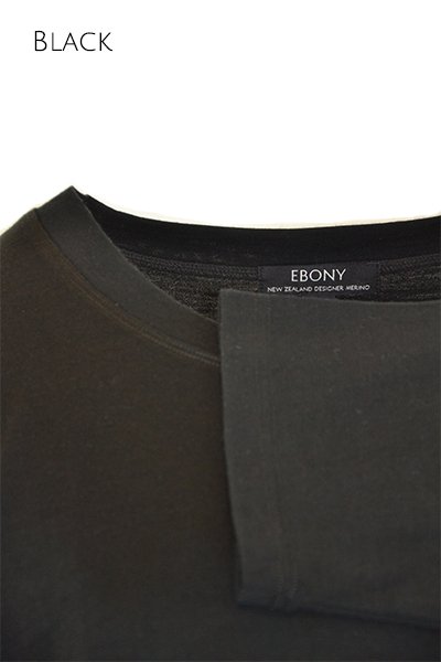 EBONY_MERINO SWEATER WITH FRONT POCKETS & 3/4 SLEEVES BLACK _ _ Ebony Boutique NZ