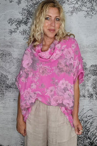 HELGA MAY_MOKU TOP COTTON SCARLETT ROSE HOT PINK _ _ Ebony Boutique NZ