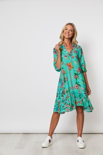 HAMMOCK AND VINE_PAISLEY FLORAL FRILLED HEM DRESS _ _ Ebony Boutique NZ