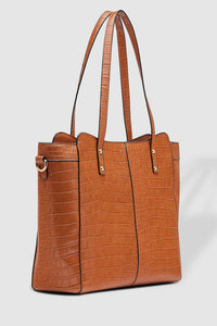 LOUENHIDE_PENFOLD LAPTOP BAG CROC COGNAC _ _ Ebony Boutique NZ