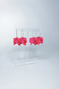 WILLOW COLLECTIVE_PEONY EARRINGS GOLD HOT PINK _ _ Ebony Boutique NZ