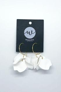 WILLOW COLLECTIVE_PEONY EARRINGS GOLD WHITE _ _ Ebony Boutique NZ