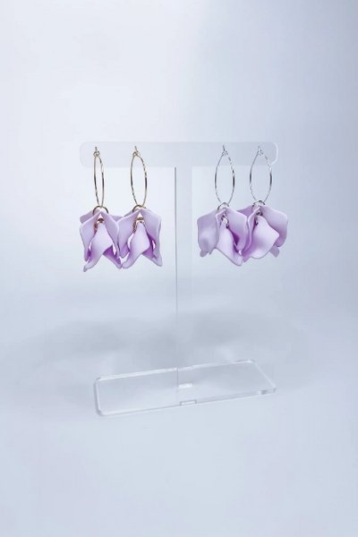 WILLOW COLLECTIVE_PEONY EARRINGS SILVER LAVENDER _ _ Ebony Boutique NZ