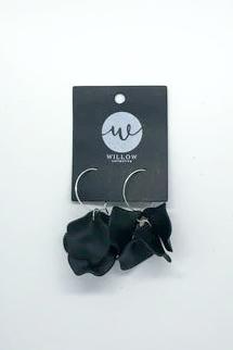 WILLOW COLLECTIVE_PEONY EARRINGS SILVER NAVY _ _ Ebony Boutique NZ