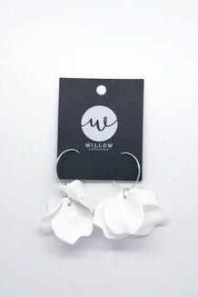WILLOW COLLECTIVE_PEONY EARRINGS SILVER WHITE _ _ Ebony Boutique NZ