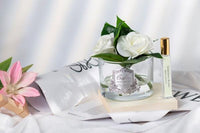 COTE NOIRE_PERFUMED NATURAL TOUCH TRIPLE GARDENIA WHITE CLEAR GLASS _ _ Ebony Boutique NZ