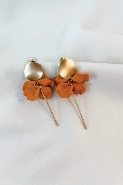 WILLOW COLLECTIVE_PETITE EARRINGS GOLD PUMPKIN _ _ Ebony Boutique NZ