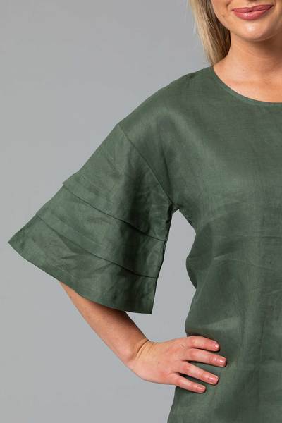 YARRA TRAIL_PLEAT SLEEVE BLOUSE _ _ Ebony Boutique NZ