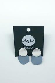 WILLOW COLLECTIVE_ROUND EARRINGS SILVER DUCKEGG _ _ Ebony Boutique NZ