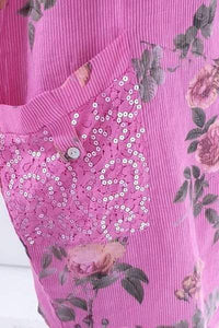 HELGA MAY_SEQUIN DETAIL DRESS PINSTRIPE HOT PINK _ _ Ebony Boutique NZ