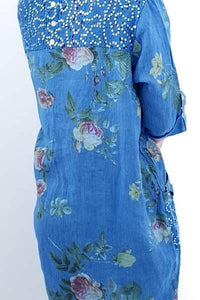 HELGA MAY_SEQUIN DETAIL DRESS PINSTRIPE PETROL _ _ Ebony Boutique NZ
