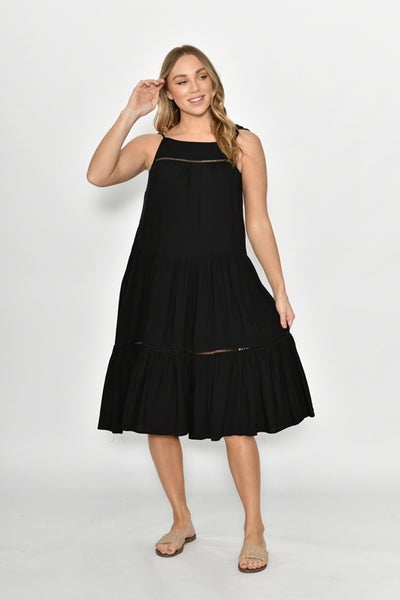 NEW U COLLECTION_SLEEVELESS DRESS WITH LACE _ _ Ebony Boutique NZ
