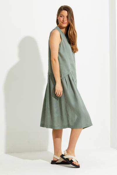 YARRA TRAIL_SLEEVELESS LINEN SHIRTDRESS _ _ Ebony Boutique NZ