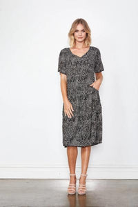 HOLMES AND FALLON_SPECKLE PRINT DRESS A-LINE WITH POCKETS _ _ Ebony Boutique NZ
