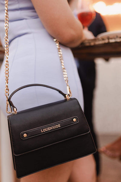 LOUENHIDE_STEVIE TOP HANDLE BAG RECYCLED BLACK _ _ Ebony Boutique NZ
