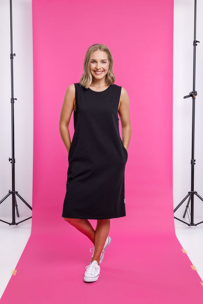 HOME-LEE_TAYLOR SINGLET DRESS BLACK _ _ Ebony Boutique NZ