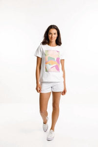HOME LEE_TAYLOR TEE WHITE WITH CAMO PRINT _ _ Ebony Boutique NZ