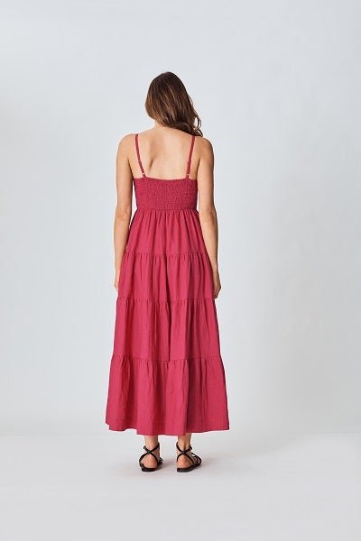 THE OTHERS_THE SHIRRED LINEN MAXI DRESS _ _ Ebony Boutique NZ