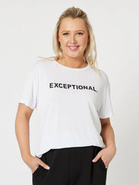 THREADZ_EXCEPTIONAL T-SHIRT WHITE _ EXCEPTIONAL T-SHIRT WHITE _ Ebony Boutique NZ